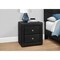 Monarch Specialties Bedroom Accent, Nightstand, End, Side, Lamp, Bedroom, Upholstered, Pu Leather Look, Black I 5603 - alternate 2
